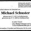 Schuster Michael 1911-2000 Todesanzeige